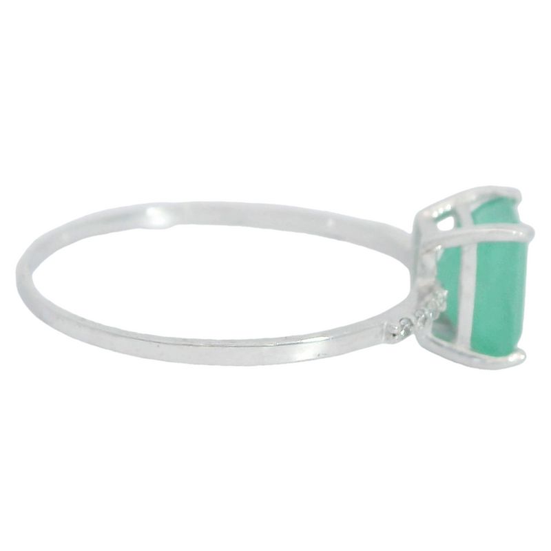 SORTIJA ORO BLANCO ESMERALDA 7x5MM1.10 CT 8 BRI.1MM H-SI-0.06CT