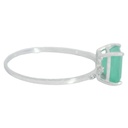 SORTIJA ORO BLANCO ESMERALDA 7x5MM1.10 CT 8 BRI.1MM H-SI-0.06CT