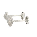 PENDIENTES CHATON CIRCONITA DE  2MM.ROSCA.ORO BLANCO.