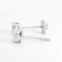 PENDIENTES CHATON ESTAMPACION ORO BLANCO 4.5MM.BRILLANTES H-SI 1  0.05 CT TW