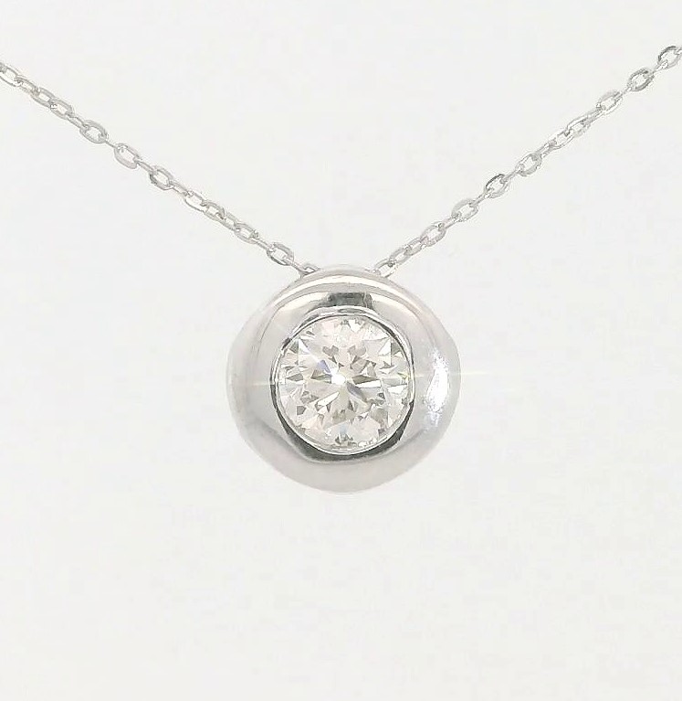 COLGANTE CHATON FUNDICION ORO BLANCO 5MM. BRILLANTE H-SI 1 . 0.10 CT.