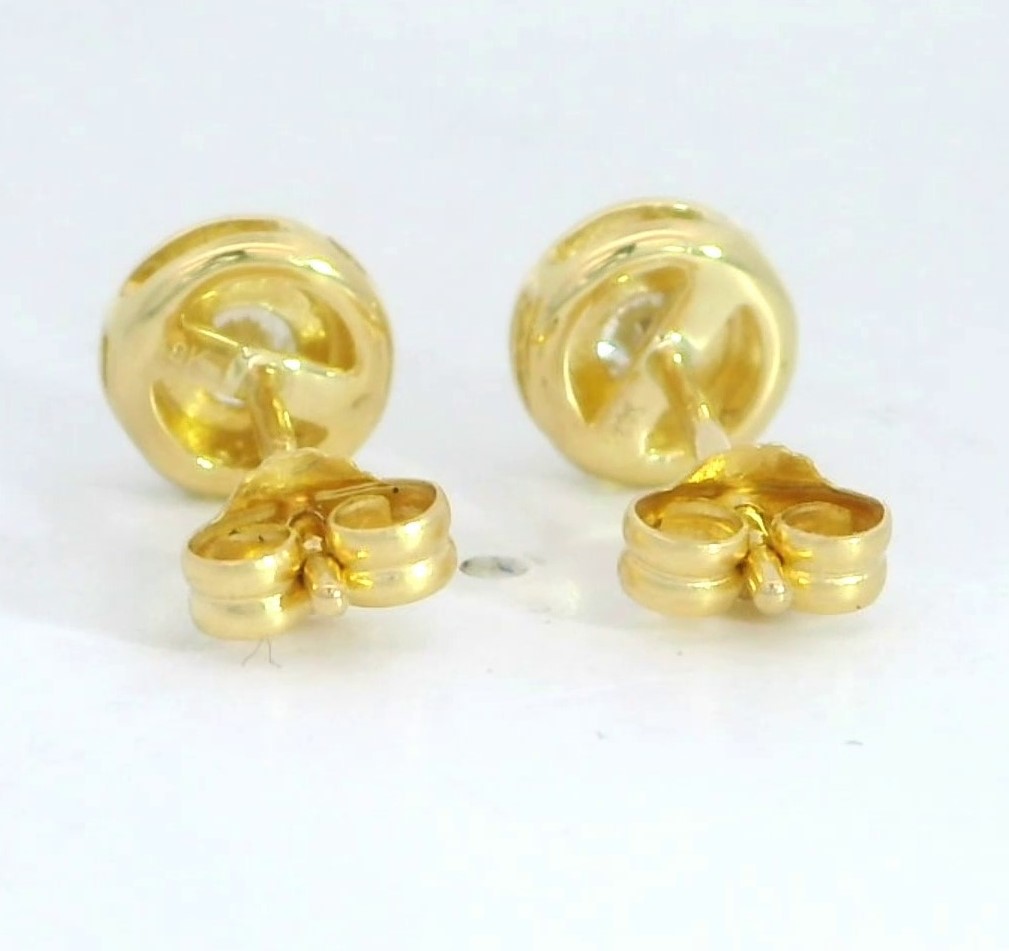 PENDIENTES CHATON FUNDICION  6MM. BRILLANTES H-SI1  0.40 CT TW