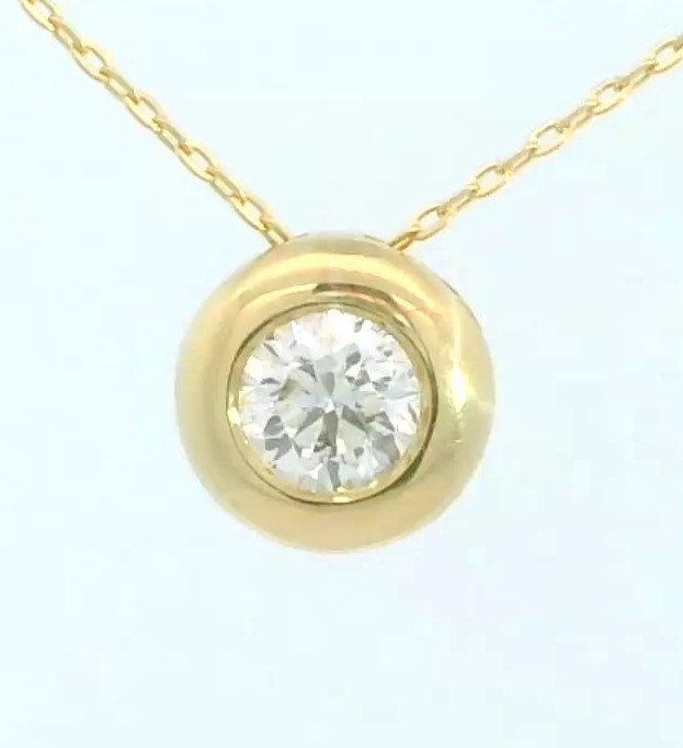 COLGANTE CHATON FUNDICION ORO BLANCO 7MM. BRILLANTE H-SI 1. 0.22 CT.