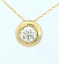 COLGANTE CHATON FUNDICION ORO BLANCO 7MM. BRILLANTE H-SI 1. 0.22 CT.