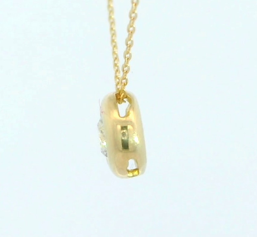 COLGANTE CHATON FUNDICION ORO BLANCO 7MM. BRILLANTE H-SI 1. 0.22 CT.