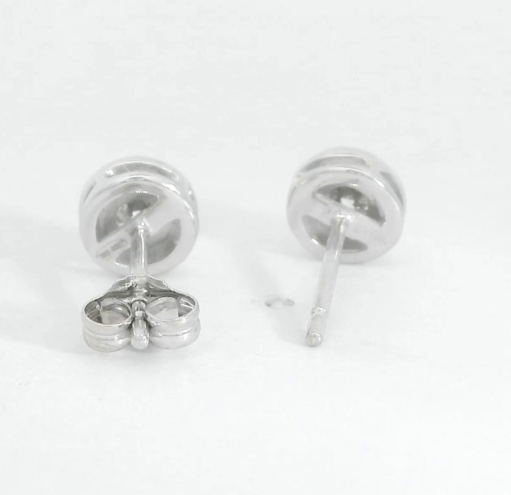 PENDIENTES CHATON FUNDICION  6MM. BRILLANTES H-SI1  0.50 CT TW