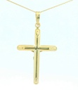 CRUZ  CON CRISTO 32x19MM.9 KILATES