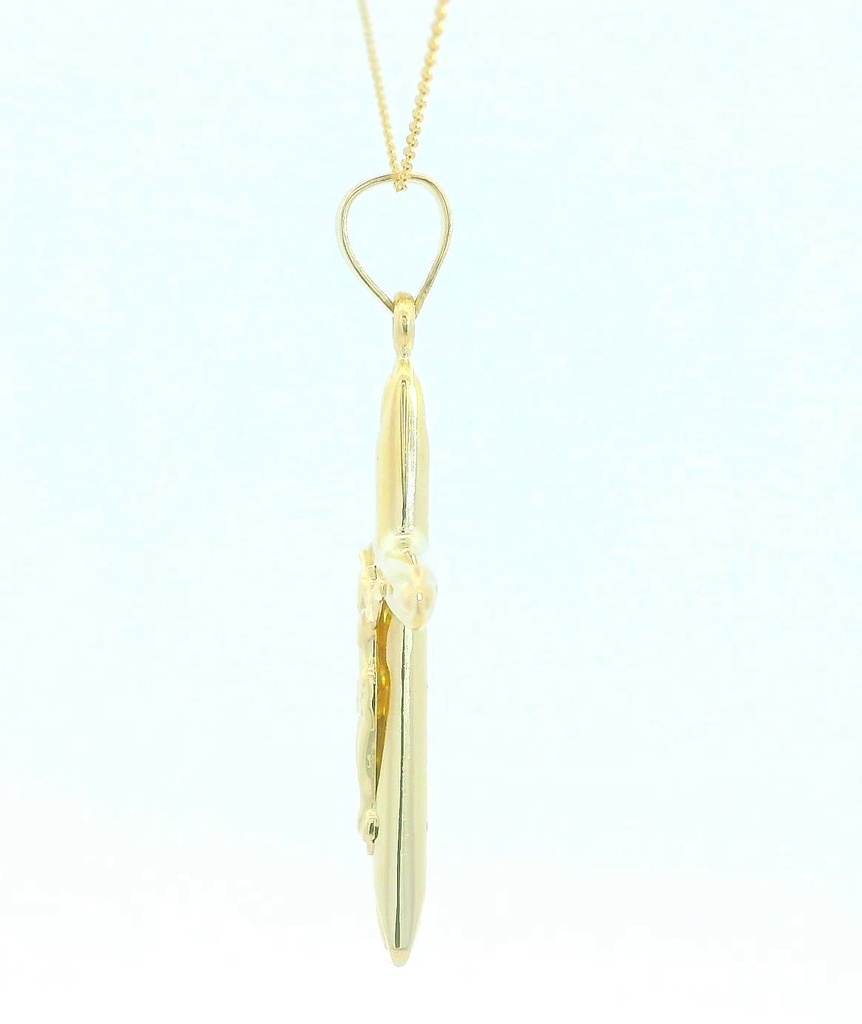 CRUZ  CON CRISTO 32x19MM.9 KILATES