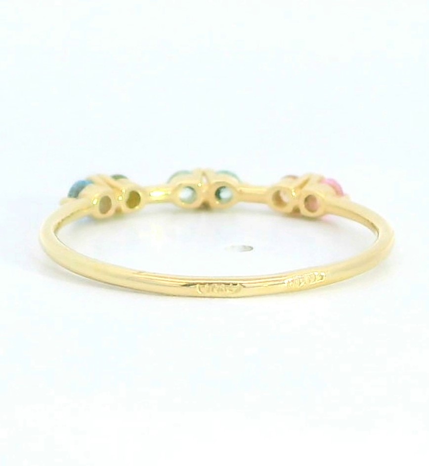 SORTIJA CIRCONITAS COLORES PASTEL. 9KILATES