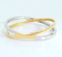 SORTIJA  BICOLOR  CON DIAMANTE 0.004 CT .9 KILATES