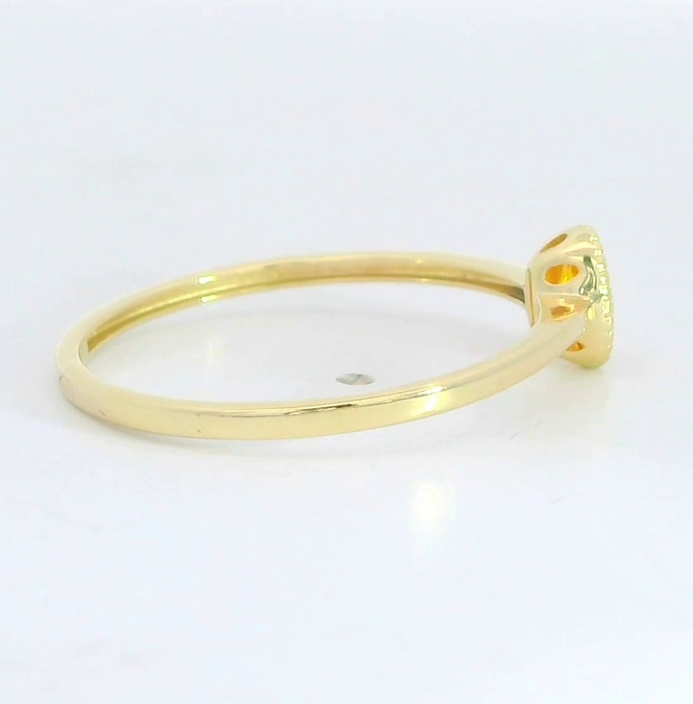 SORTIJA OVAL COLOR CITRINO DE 6x4MM.9 KILATES