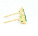 PENDIENTES NANO ESMERALDA OCTOGONO 6x4MM.9 KILATES