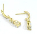 PENDIENTES LARGOS  CON CIRCONITAS.PRESION.18MM