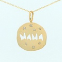COLGANTE REDONDO IRREGULAR MAMA  CON CIRCONITAS.14x13MM