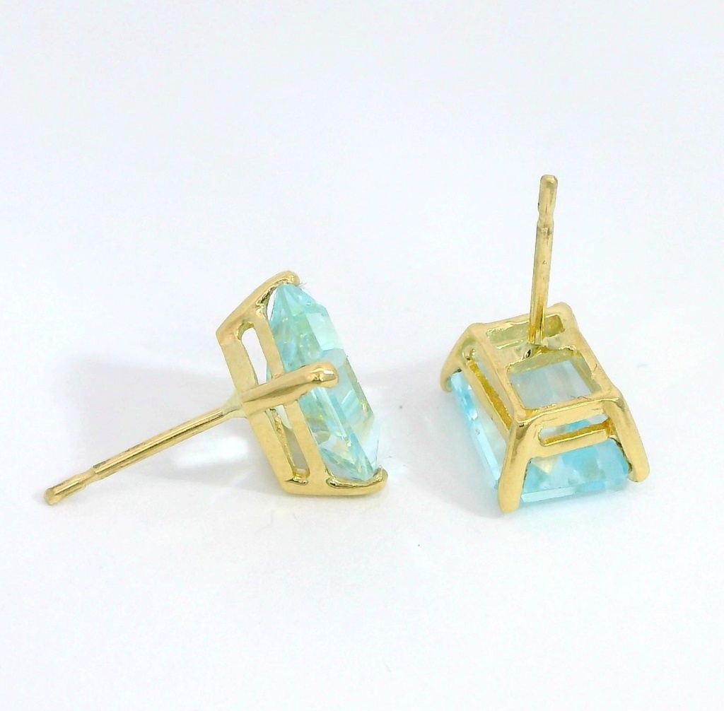 PENDIENTES SKY BLUE 8x6MM.PRESION