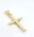 CRUZ LISA CON CRISTO BICOLOR .9 KILATES