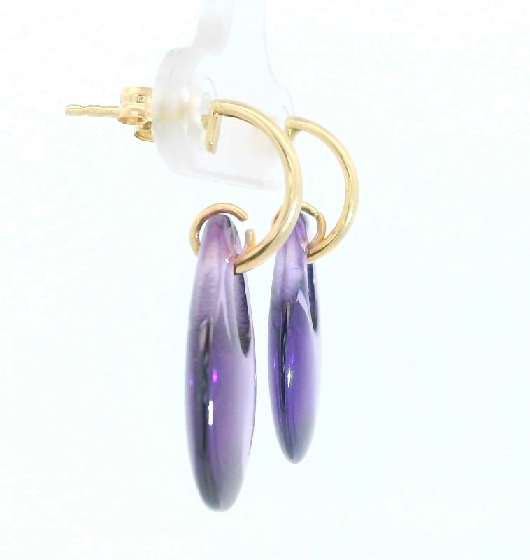PENDIENTES COLOR AMATISTA .24MM.9 KILATES