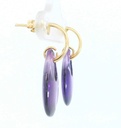 PENDIENTES COLOR AMATISTA .24MM.9 KILATES