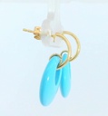 PENDIENTES AROS COLOR TURQUESA.24MM
