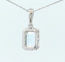 COLGANTE CUADRADO AGUA MARINA  6x4MM(0.45 CT)Y BRILLANTES DI 22 RD 0.15  CT TW
