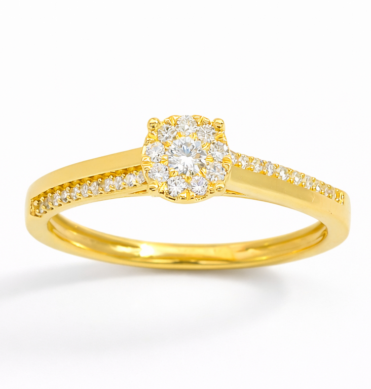 SORTIJA PRINCESA BRILLANTES 1/0.045+9/0.054+22/0.051 H-SI
