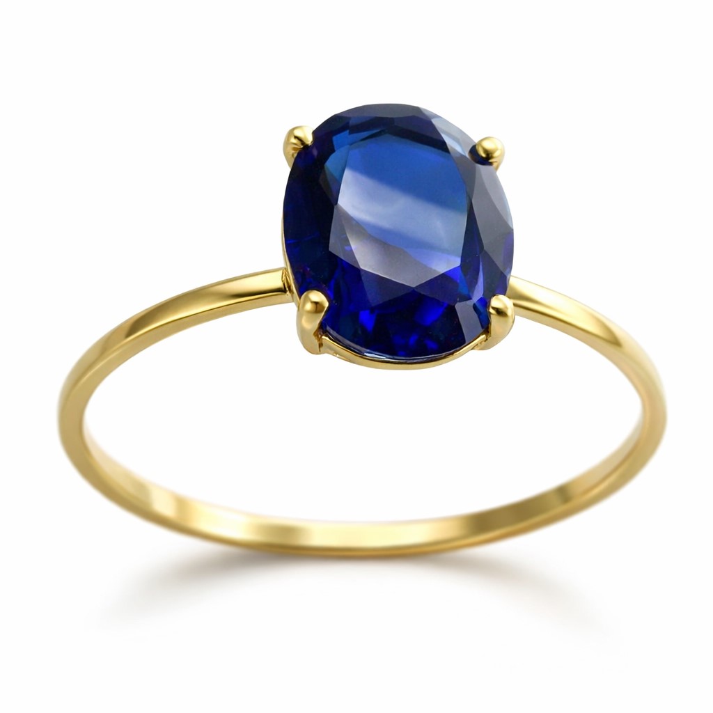 10x8 MM SAPPHIRE COLOR CZ RING.
