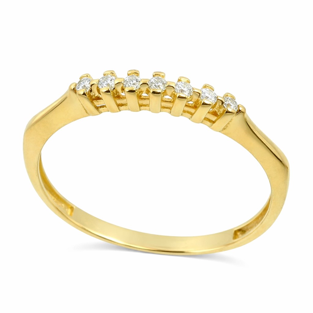 GOLD AND CZ RING.