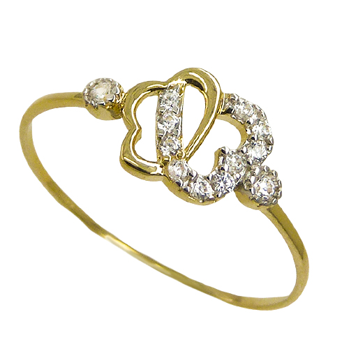 FLOWER RING WITH CZ.