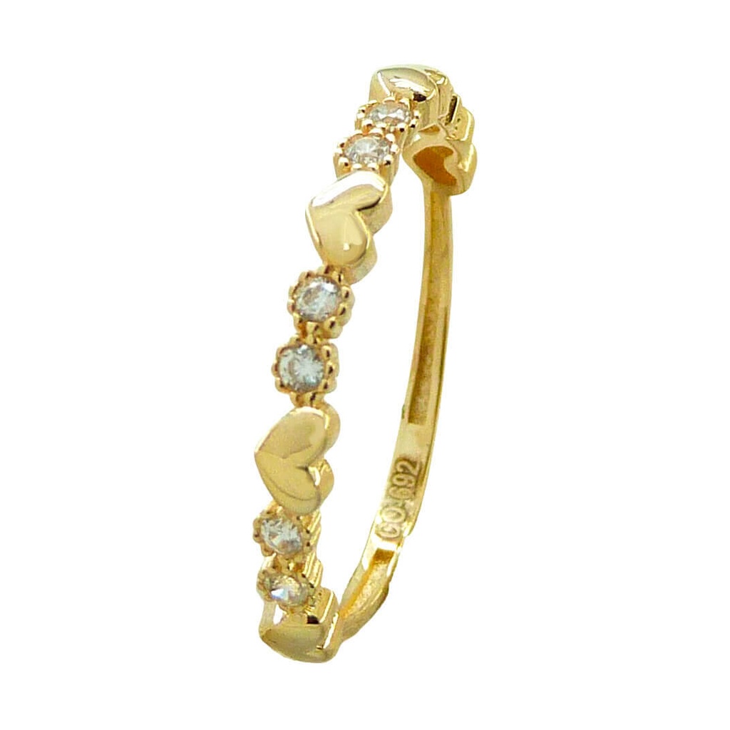 HEARTS AND CZ RING.