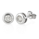 CHATÓN ORO BLANCO 6'5MM, BRILLANTES H-SI DE 3MM 0.22 CT TW