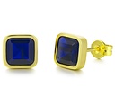 PENDIENTES CUADRADOS 6x6 MM PIEDRA NANO ZAFIRO