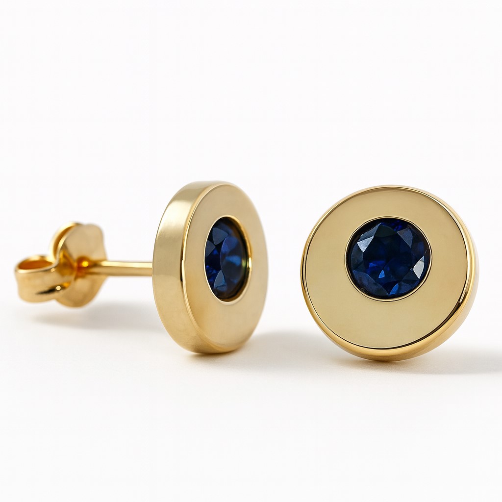 PENDIENTES CHATON NANO ZAFIRO.9MM.PRESION