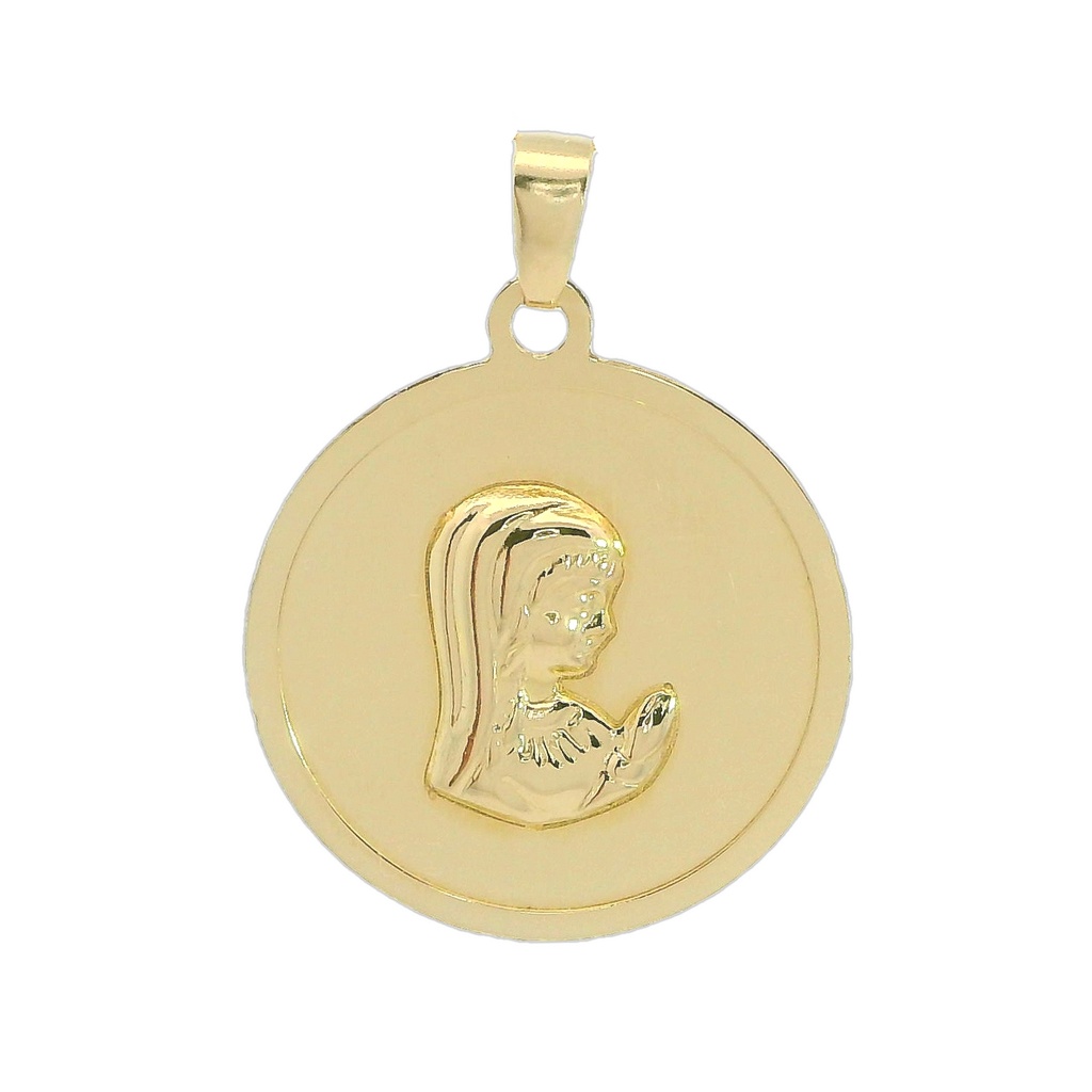 MEDALLA VIRGEN NIÑA CON BRILLO  18 MM.
