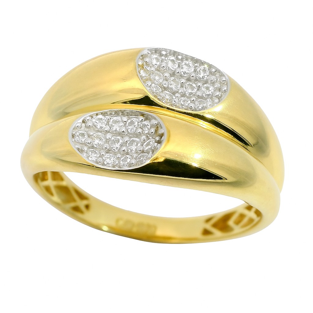 DOUBLE OVAL CZ RING.12MM.