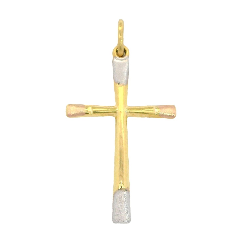 29x17MM TWO TONE CROSS PENDANT.