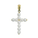 3MM "PEARL SHELL" CROSS PENDANT.20x14MM.