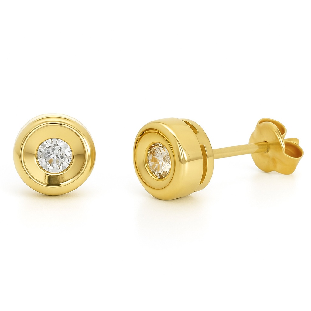 PENDIENTES CHATON ESTAMPACION 5MM.BRILLANTES H-SI 1 0.15 CT TW
