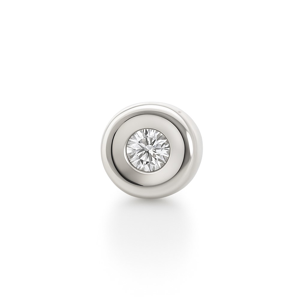 COLGANTE CHATON ORO BLANCO ESTAMPACION  5MM.BRILLANTE H-SI 1. 0.05 CT