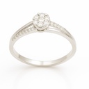 WHITE GOLD DIAMOND RING.QUALITY SI 1 ,COLOR H.0.17 CT TW