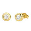 6MM STUD DIAMOND BEZEL EARRINGS.DIAMONDS H-SI 0.50 CT TW.
