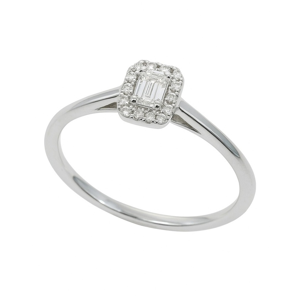 SORTIJA  BRILLANTES DI 1 EM 0.10 CT DI 6 SI-H 0.03 6 RD SI H 0.04 CT.0.17 CT TW