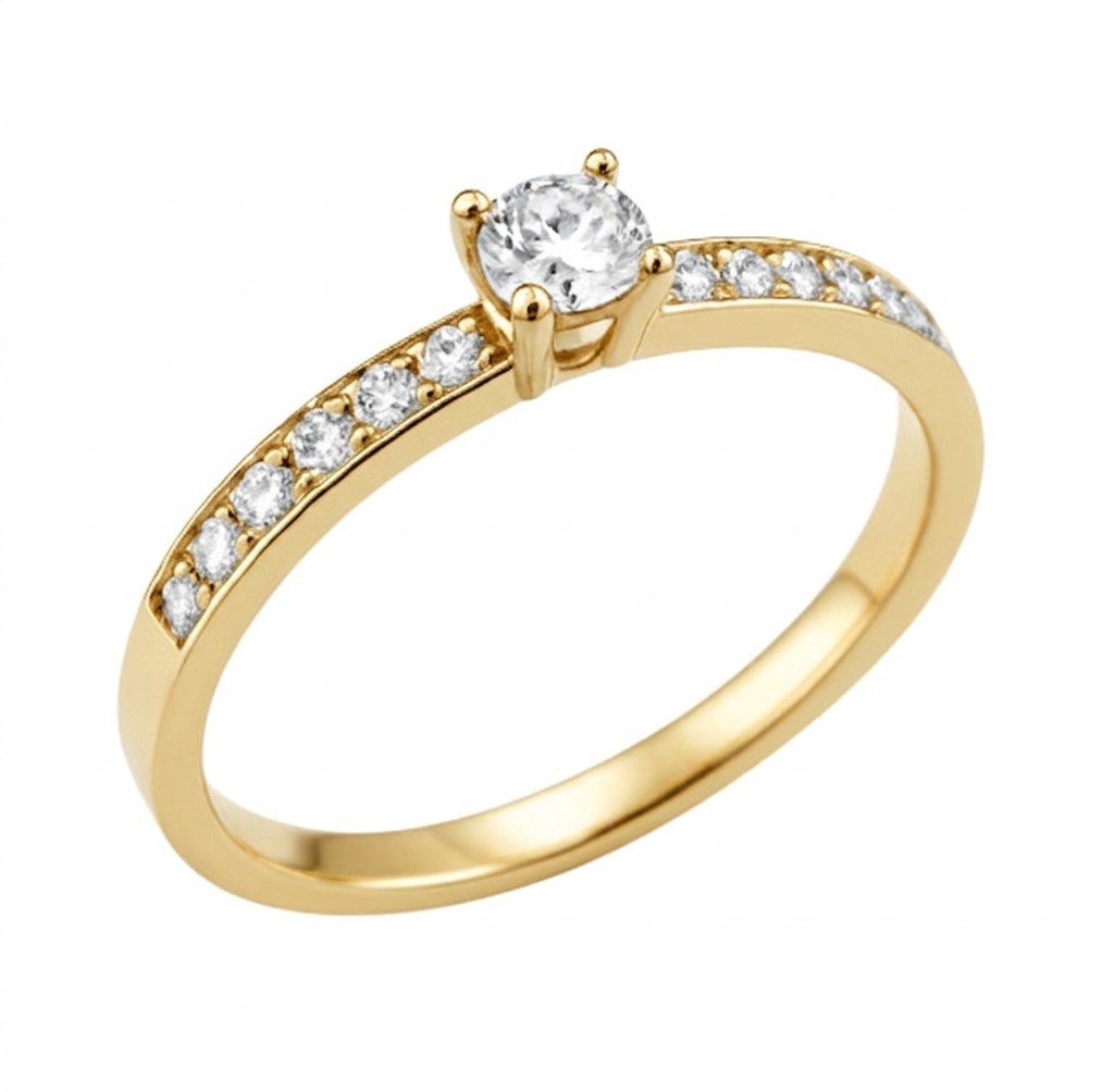 DIAMOND RING.QUALITY SI,COLOR H.0.30 CT TW