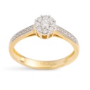 SORTIJA  BRILLANTES DI 12 RD 0.06 CT DI 1 RD SI-H 0.01 DI 8RD 0.03 CT.TW