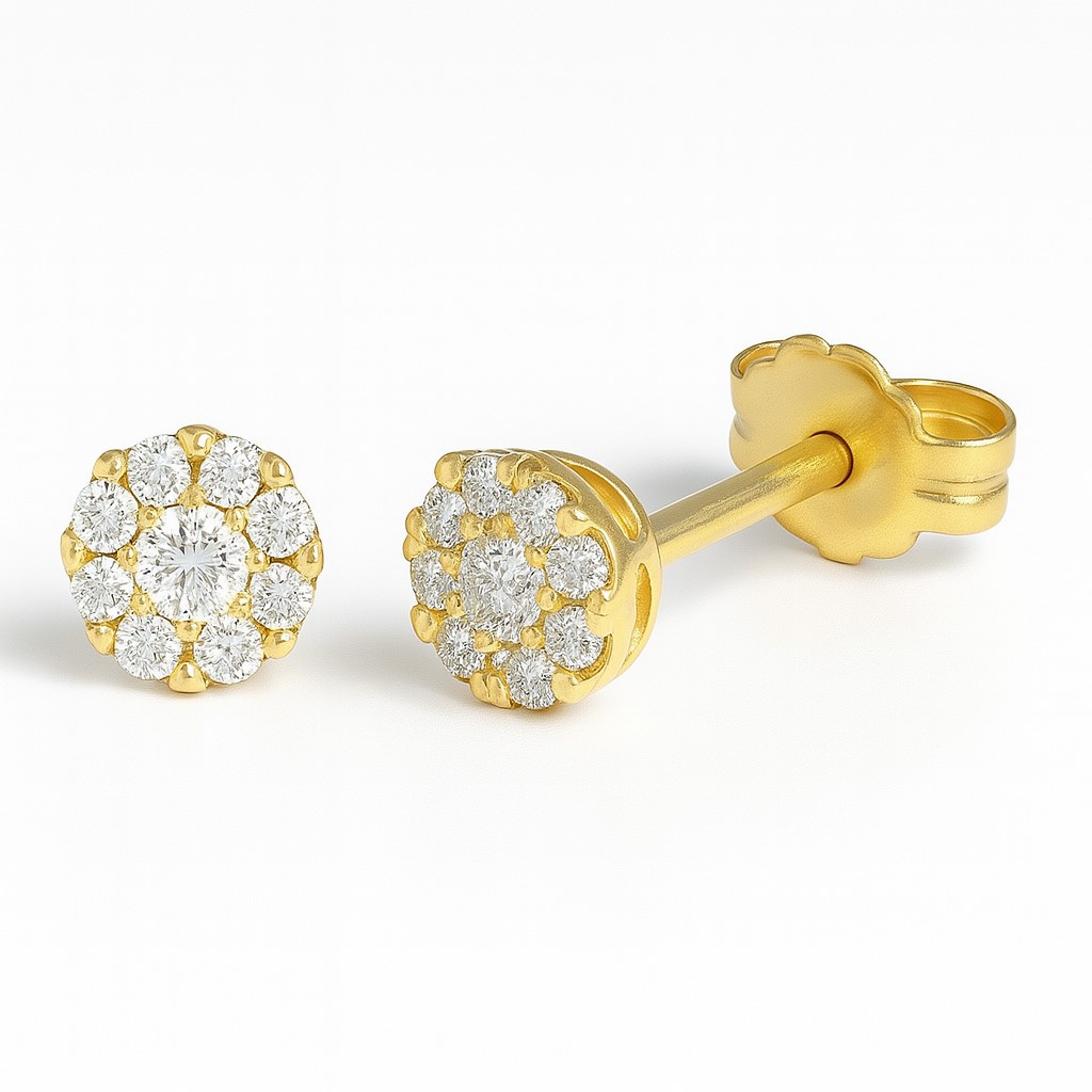 PENDIENTES BRILLANTES Di 2 RD 0.06 DI 18 RD SI H 0.09 CT.0.15 CT TW