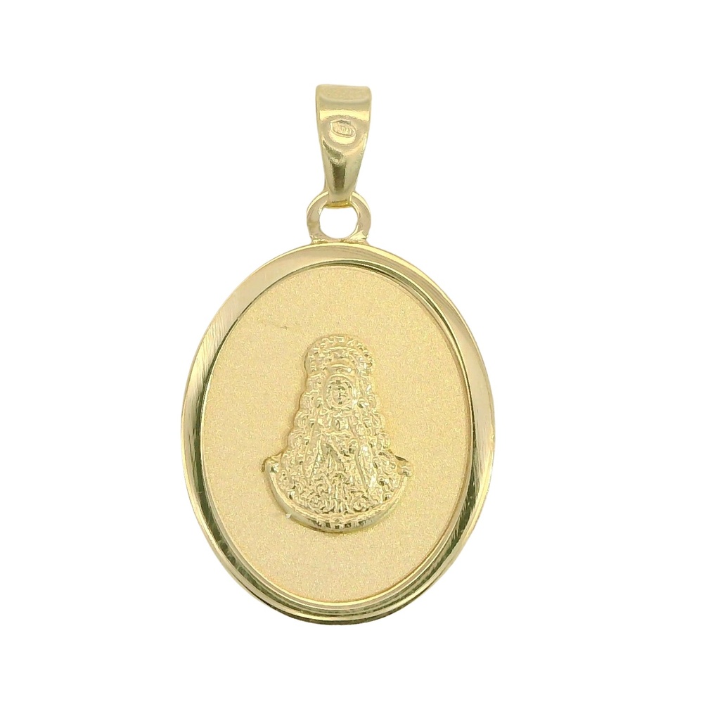 MEDALLA OVALADA VIRGEN DEL ROCIO.16x13MM