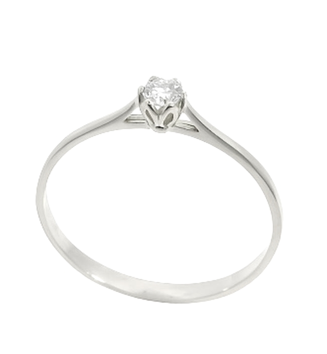 3MM WHITE GOLD SOLITAIRE RING.QUALITY VS.COLOR H.0.11 CT