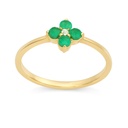 SORTIJA  BRILLANTES DI 1RD 0.01 CT 4 ESMERALDA 0.038 CT TW TW