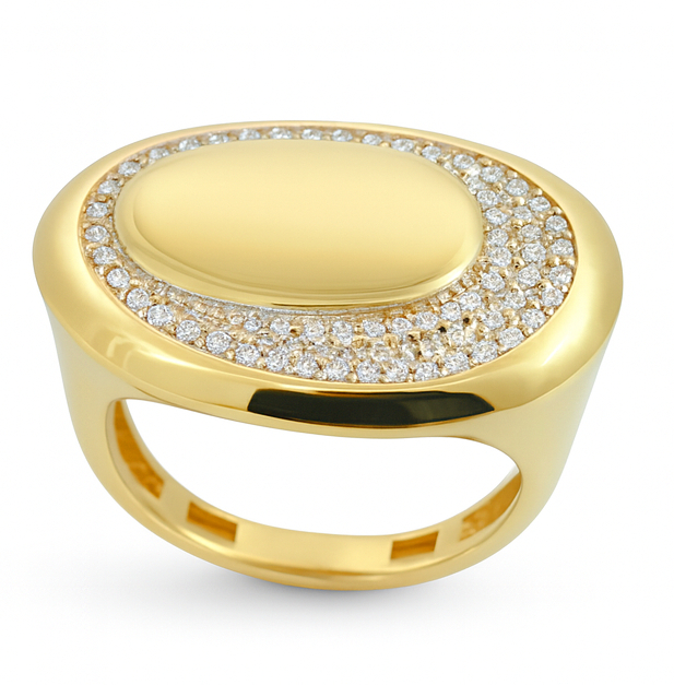 OVAL SHAPE RING WITH CZ