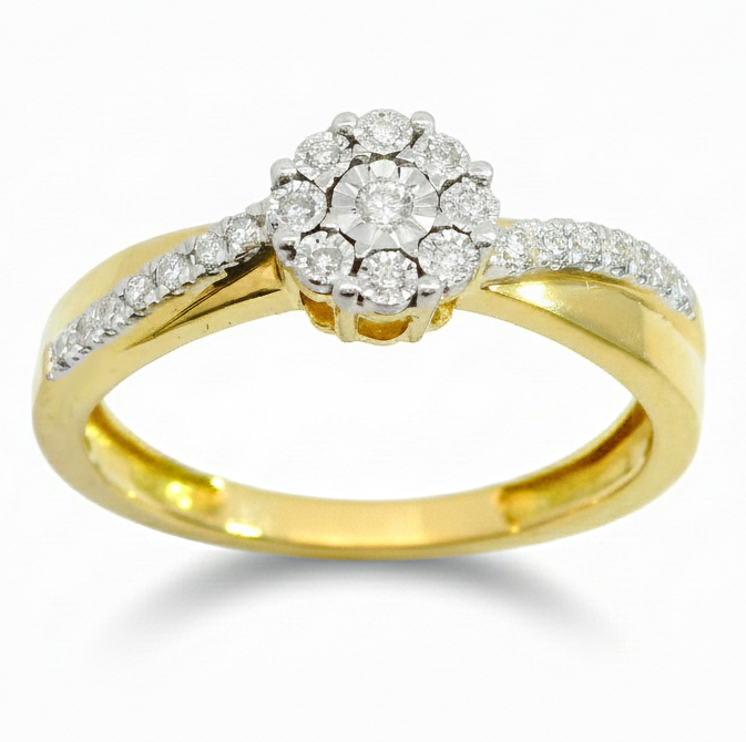 SORTIJA  BRILLANTES DI 8RD 0.03 CT 12 PE RD SI H 0.01 14RD SI H 0.07 CT.0.11 CT TW