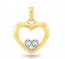 14x13MM DOUBLE HEART PENDANT.9 KARAT
